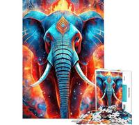 Puzzle da 1000 pezzi per adolescenti Elefante mistico al neon gioco per ragazzi gioco per famiglie taglio di precisione regalo antistress (dimensioni 50x75cm)