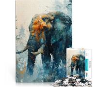 Puzzle da 1000 pezzi per adolescenti Elefante nella foresta blu Gioco di famiglia antistress sfida difficile gioco di sfida unico 75x50cm