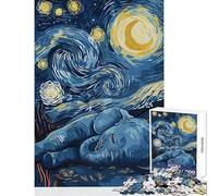 Puzzle da 1000 pezzi per adolescenti Elefante sotto il cielo stellato Giocattoli antistress Regalo divertente Gioco pratico Difficile da completare Dimensioni 50x75cm