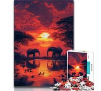 Puzzle da 1000 pezzi per adolescenti elefanti africani regali per adolescenti gioco educativo sfida giocattolo per donne e uomini (50x75cm)