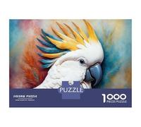 Puzzle Da 1000 Pezzi Per Adolescenti Elegant Cockatoo Portrait with Colorful Feathers Puzzle Per Adulti Giocattoli Antistress Migliorano La Memoria Regali Di Compleanno E Unici 52x38cm/1000pcs