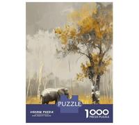 Puzzle Da 1000 Pezzi Per Adolescenti Elephant in Golden Forest Puzzle Per Adulti Gioco Rompicapo Analisi E Logica Aiuta Ad Allenare Il Cervello 52x38cm/1000pcs