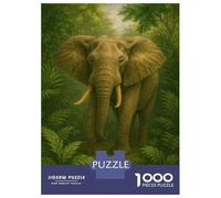 Puzzle Da 1000 Pezzi Per Adolescenti Elephant in Lush Green Jungle Puzzle Per Adulti Giochi Divertenti Migliorano La Memoria Aiutano Ad Allenare Il Cervello 38x26cm/1000pcs