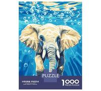 Puzzle Da 1000 Pezzi Per Adolescenti Elephant Swimming Underwater with Bubbles Puzzle Per Adulti Gioco Rompicapo Regalo Di Compleanno Aiuta Ad Allenare Il Cervello 70x50cm/1000pcs