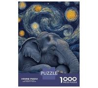 Puzzle Da 1000 Pezzi Per Adolescenti Elephant Under Starry Night Puzzle Per Adulti Giochi Rilassanti Taglio Di Precisione Regali Per Amici E Familiari 52x38cm/1000pcs