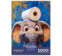 Puzzle Da 1000 Pezzi Per Adolescenti Elephant with Toilet Paper on Head Puzzle Per Adulti Gioco Rompicapo Analisi E Logica Regalo Di Compleanno, Regali, 38x26cm/1000pcs