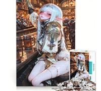Puzzle da 1000 pezzi per adolescenti: elfa in una taverna con birra, gioco rilassante, stimolante da completare, per rafforzare l'amore tra le coppie 50x75cm