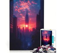 Puzzle da 1000 pezzi per adolescenti: Empire State Building al tramonto, gioco pratico, sfida impegnativa, collezione d'artista, opera d'arte 38x52cm