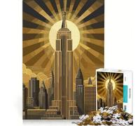 Puzzle da 1000 pezzi per adolescenti: Empire State Building, arte, gioco pratico, sfida impegnativa, collezione d'artista, belle arti 38x52cm