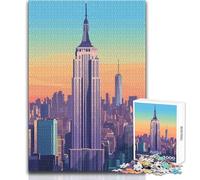 Puzzle da 1000 pezzi per adolescenti Empire State Building Skyline Gioco di sfida unico Giocattolo educativo di taglio di precisione Dimensioni 38x26cm