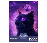Puzzle Da 1000 Pezzi Per Adolescenti Enchanted Feline & Butterfly Puzzle Per Adolescenti Gioco Pratico Un'opera D'arte Regali Unici Per Compleanno E Natale 52x38cm/1000pcs
