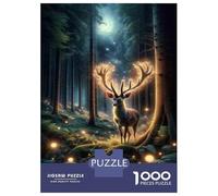 Puzzle Da 1000 Pezzi Per Adolescenti Enchanted Forest Glowing Deer Puzzle Per Adulti Gioco Pratico Decorazione Da Parete Offerta Come Regalo Per Tutta La Famiglia 38x26cm/1000pcs