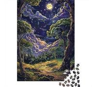 Puzzle Da 1000 Pezzi Per Adolescenti Enchanted Forest Night Scene Puzzle Per Adulti Giochi Divertenti Migliora La Memoria Regali Unici Per Compleanni E Occasioni Speciali 38x26cm/1000pcs