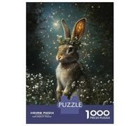 Puzzle Da 1000 Pezzi Per Adolescenti Enchanted Rabbit with Floral Crown Puzzle Antistress Giocattoli Regalo Per Donne È Ideale Come Regalo 52x38cm/1000pcs
