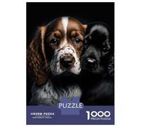 Puzzle Da 1000 Pezzi Per Adolescenti English Cocker Spaniel Duo Puzzle Per Adulti Giocattolo Decorazione Da Parete Vacanza A Casa Ammazzare Il Tempo È Ideale Come Regalo 38x26cm/1000pcs