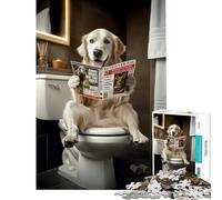 Puzzle da 1000 pezzi per adolescenti English Retriever che legge in bagno gioco per famiglie sfida di intelligenza giocattolo coinvolgente opera d'arte regalo attività per famiglie (38x52cm)