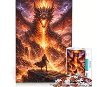 Puzzle da 1000 pezzi per adolescenti: epica battaglia contro il boss drago, gioco pratico, sfida difficile, collezione d'artista, belle arti 38x52cm