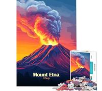 Puzzle da 1000 pezzi per adolescenti eruzione dell'Etna gioco pratico sfida per l'intelligenza giocattolo avvincente ottimo regalo per donne (dimensioni 38x52cm)