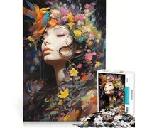 Puzzle da 1000 pezzi per adolescenti eruzione di emozioni surreali uccello e fiori gioco rilassante femminile stimolante da completare migliora l'amore tra le coppie 38x26cm