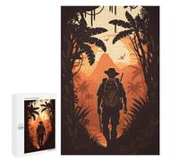 Puzzle da 1000 pezzi per adolescenti esploratore della giungla al tramonto, adolescenti, puzzle, giocattoli fai da te, decorazione da parete, aiuta l'esercizio cerebrale, 1000 pezzi