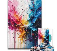 Puzzle da 1000 pezzi per adolescenti, esplosione di colori astratti, decorazione perfetta, gioco per famiglie dai 14 anni in su, 38x26cm