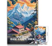 Puzzle da 1000 pezzi per adolescenti Everest Base Camp Trek Nepal Art Bellissimo design Gioco Sfida difficile Regalo per compleanni Dimensioni 50x75cm