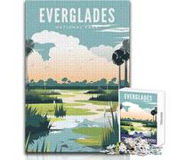 Puzzle da 1000 pezzi per adolescenti Everglades National Park, gioco di sfida unico, sfida difficile, regalo per compleanni, dimensioni 50x75cm