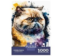 Puzzle Da 1000 Pezzi Per Adolescenti Exotic Shorthair Cat Ink Puzzle Per Adulti Gioco Rompicapo Assemblaggio Di Modelli Difficile Da Completare 70x50cm/1000pcs