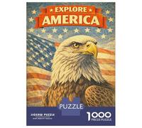 Puzzle Da 1000 Pezzi Per Adolescenti Explore America Eagle Vintage Puzzle Antistress Giocattolo Decorazione Per La Casa Gioco Stimolante Regali 70x50cm/1000pcs