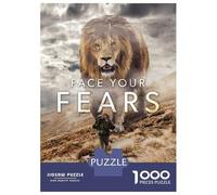 Puzzle Da 1000 Pezzi Per Adolescenti Face Your Fears Vs Lion Puzzle Per Adulti Gioco Pratico Sfida Difficile Regali Per Amici E Familiari 52x38cm/1000pcs