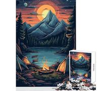 Puzzle da 1000 pezzi per adolescenti falò sotto il tramonto in montagna decorazioni per la casa giocattoli idee regalo giochi rilassanti lista dei desideri con Babbo Natale dimensioni 38x52cm