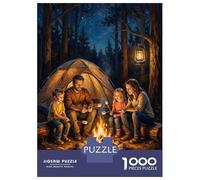 Puzzle Da 1000 Pezzi Per Adolescenti Family Roasting Marshmallows by Campfire Puzzle Per Adulti Giocattoli Fai Da Te Corsa Di Velocità Manuale Regali Unici Per Compleanno E Natale 52x38cm/1000pcs