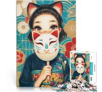 Puzzle da 1000 pezzi per adolescenti Fanciulla Mascherata di Volpe Rompicapo per con pezzi completamente interconnessi di forma casuale 38x26cm