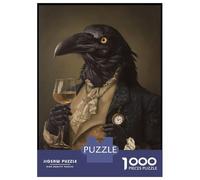 Puzzle Da 1000 Pezzi Per Adolescenti Fancy Gothic Raven Gentleman Portrait Puzzle Per Adulti Giochi Rilassanti Vacanza A Casa Ammazzare Il Tempo È Ideale Come Regalo 52x38cm/1000pcs
