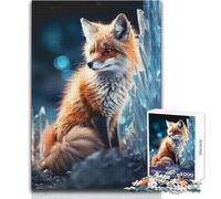 Puzzle da 1000 pezzi per adolescenti, fantastici rompicapo a forma di volpe rossa, giochi per famiglie, migliora la memoria, regalo di compleanno, dimensioni 50x75cm