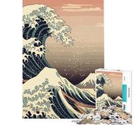 Puzzle da 1000 pezzi per adolescenti fantastico puzzle giapponese a onde per adulti gioco per famiglie sfida difficile da completare (dimensioni 38x26cm)