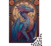 Puzzle Da 1000 Pezzi Per Adolescenti Fantasy Dragon Stained Glass Artwork-1 Adolescenti Puzzle Giochi Rilassanti Difficili Regali Difficili Per Amici E Familiari 70x50cm/1000pcs
