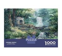 Puzzle Da 1000 Pezzi Per Adolescenti Fantasy Forest with Waterfall Puzzle Per Adulti Giocattolo Decorazione Da Parete Taglio Di Precisione Sfida Educativa 70x50cm/1000pcs