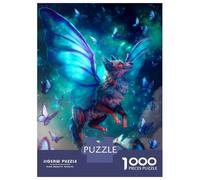 Puzzle Da 1000 Pezzi Per Adolescenti Fantasy Fox with Butterfly Wings Puzzle Per Adulti Giochi Rilassanti Regalo Di Compleanno Regali Per Amici E Familiari 38x26cm/1000pcs