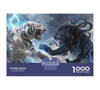 Puzzle Da 1000 Pezzi Per Adolescenti Fantasy Tiger Vs. Serpent Battle Puzzle Per Adulti Giochi Rilassanti Analisi E Logica Regali Unici Per Compleanno E Natale 52x38cm/1000pcs