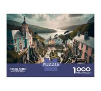 Puzzle Da 1000 Pezzi Per Adolescenti Fantasy Village by The Lake Puzzle Per Adulti Gioco Pratico Vacanza A Casa Passa Il Tempo Aiuta Ad Allenare Il Cervello 52x38cm/1000pcs
