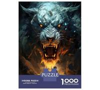 Puzzle Da 1000 Pezzi Per Adolescenti Fantasy Wolf Vs. Human Battle Art Print Puzzle Giochi Divertenti Corsa Di Velocità Manuale Regali Unici Per Compleanno 52x38cm/1000pcs