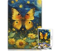Puzzle da 1000 pezzi per adolescenti Farfalla in un campo di notte stellata Sfida difficile Gioco educativo Regali per donne e uomini (dimensioni 50x75cm)