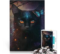Puzzle da 1000 pezzi per adolescenti Farfalle e gatti neri Gioco intellettuale giocattolo Ogni pezzo è unico - Gioco divertente e stimolante per tutta la famiglia 38x52cm