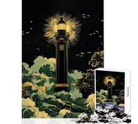 Puzzle da 1000 pezzi per adolescenti,Faro dell'eternità︰ Luce guida nella tempesta,giocattolo educativo,idee regalo,gioco pratico,lista dei desideri con Babbo Natale,dimensioni 38x26cm
