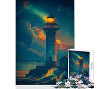 Puzzle da 1000 pezzi per adolescenti Faro nella tempesta Giocattoli antistress Regali per donne Uomini Gioco educativo Sfida educativa Dimensioni 38x52cm
