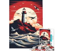 Puzzle da 1000 pezzi per adolescenti Faro nella tempesta - Gioco educativo e stimolante per tutta la famiglia divertente e spiritoso compleanni (Dimensioni 38x26cm)