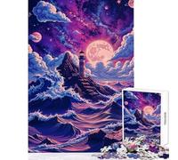 Puzzle da 1000 pezzi per adolescenti "Faro sotto il cielo cosmico" gioco interattivo regalo di compleanno giocattolo decorazione da parete difficile e stimolante (38x26cm)