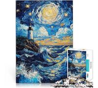 Puzzle da 1000 pezzi per adolescenti Faro sotto il cielo stellato Giocattoli da gioco per regalo di famiglia Ottimo regalo per i giochi 38x26cm