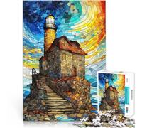 Puzzle da 1000 pezzi per adolescenti Faro su una scogliera Vacanza a casa: uccidere il tempo perché è ideale come regalo per tutta la famiglia 75x50cm